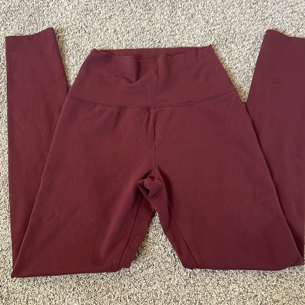 Aerie offline OG legging high rise maroon full small cotton - Picture 2 of 4